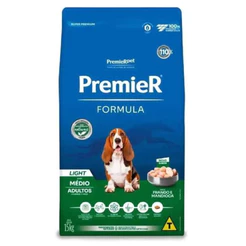 Ração Premier Fórmula Light Cães Adultos Raças Médias Frango 15Kg