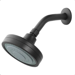 Chuveiro Ducha Articulável Gás e Solar Autolimpante Parede Inox Com Braço Banheiro Preto Fosco Black Matte