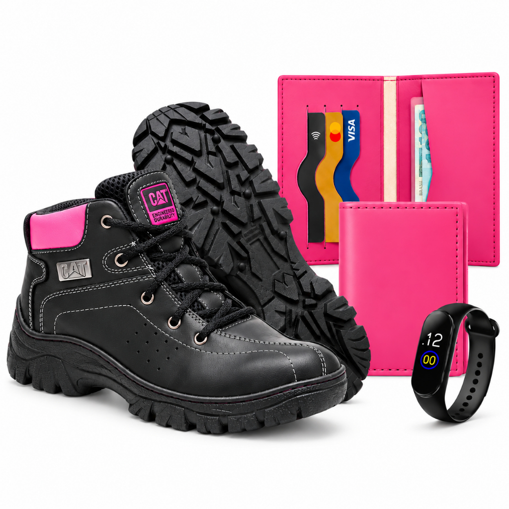 Kit Bota Caterpillar Feminina Reforçada