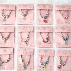 kit 12 pc Pulseira Berloques Infantil Prata Presente moda/Modelo aleatório atacado