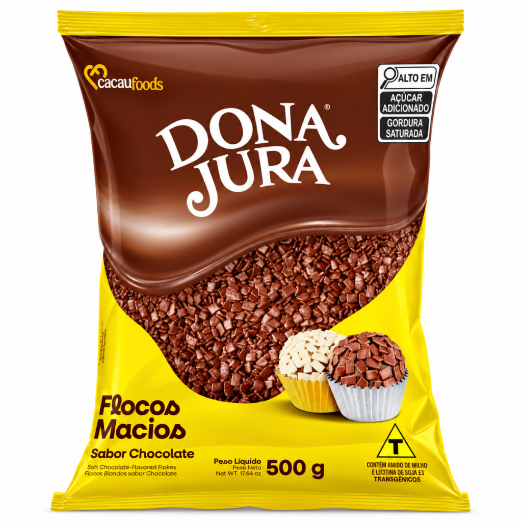Flocos Macio Gourmet Sabor Chocolate 500g Dona Jura – Zero Lactose