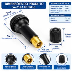 4 Bicos De Pneu Sem Câmera Tr414 De Válvula De Ar