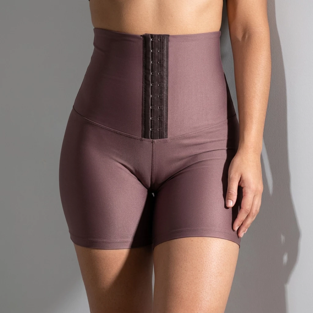 Short Cinta Modeladora Feminino Suplex Encerado Alta Compressão Modela Cintura e Empina Bumbum Uso Diário