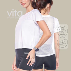 Lovito T-Shirt Feminina Esportiva OTB14861516