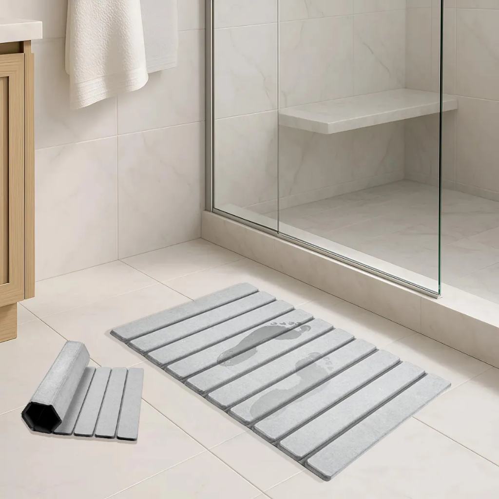 Tapete De Diatomita Pedra Dobravel Antiderrapante Para Banheiro E Cozinha - Secagem Rapida em Oferta na Shopee
