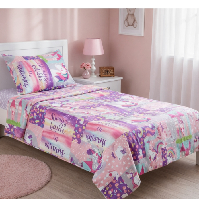 Edredom Dupla Face Infantil Cama Solteiro Cobre Leito Microfibra Estampado