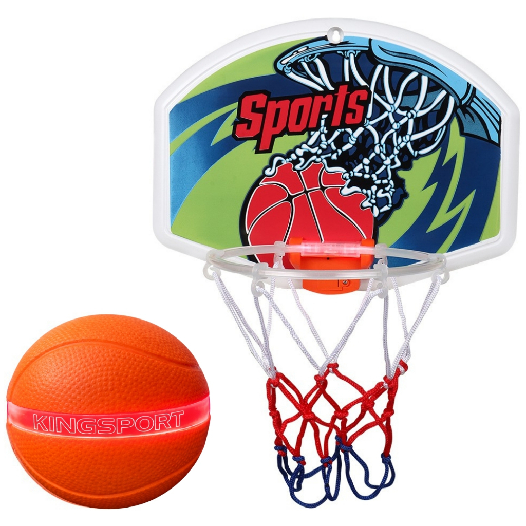 Tabela de Basquete Infantil com Aro LED Brilha no Escuro – Mini Cesta