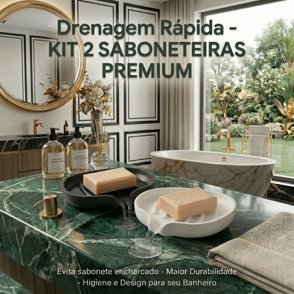 Kit 2 Saboneteira Banheiro Moderna Anti Umidade Escorre Água Não Derrete Sabonete Fácil Limpeza em Oferta na Shopee