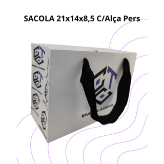 100 Sacolas 21x14x8,5 Com Alça Personalizadas em Oferta na Shopee