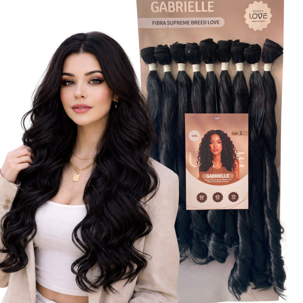 Cabelo Tela Ondulado Gabrielle 70cm 320g Fibra Supreme Bio Proteína