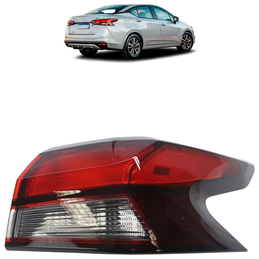 Lanterna Traseira Versa 2020 2021 2022 Bicolor Canto Lente Estriada Acrilico em Oferta na Shopee