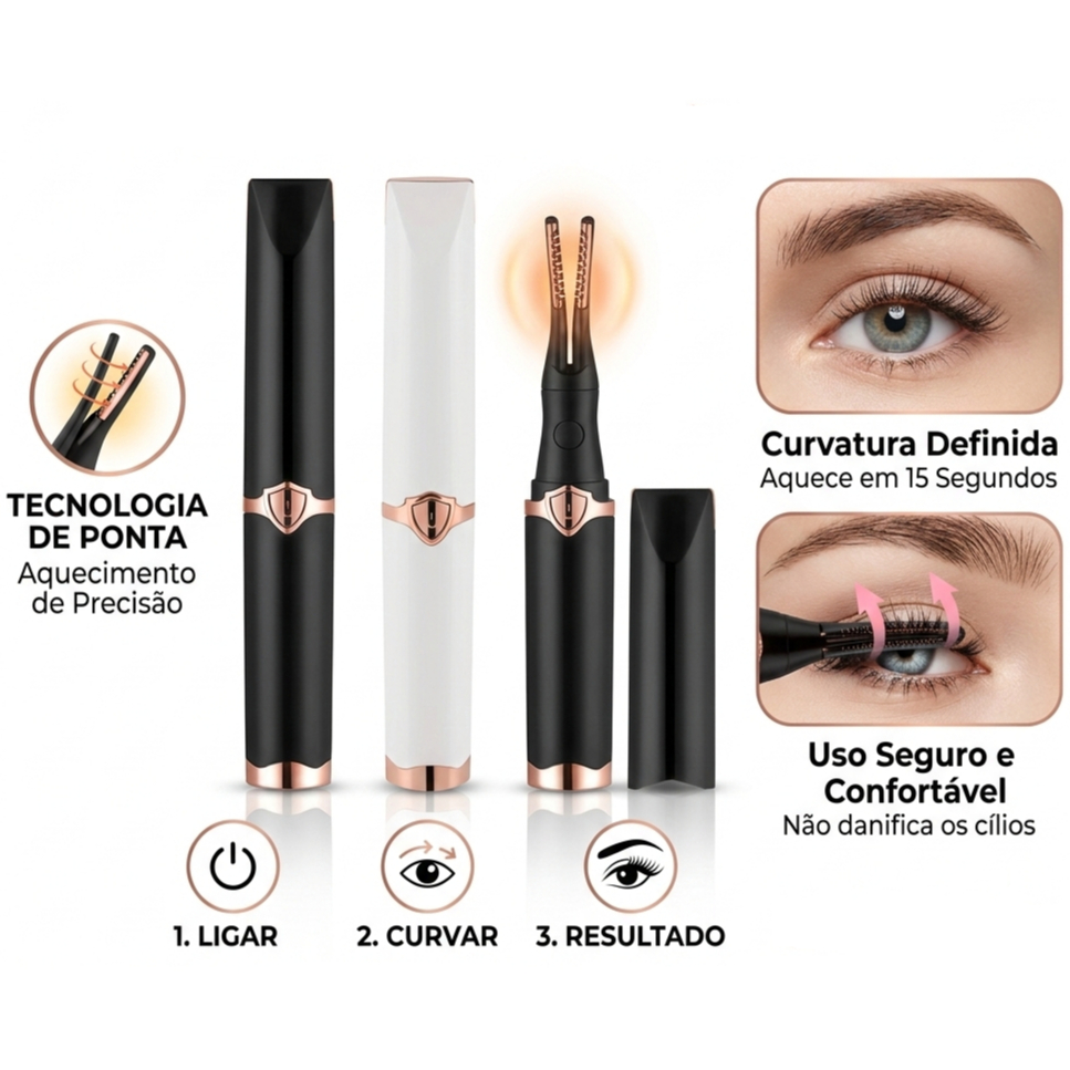 Curvador De Cílios Portátil 3 Modos De Temperatura Aquecidos em Oferta na Shopee