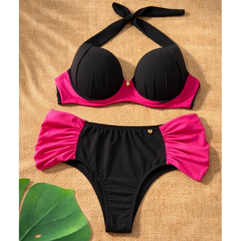 Conjunto Biquíni Plus Size Calcinha Borboleta e Sutiã com Bojo.( Envio Imediato) em Oferta na Shopee