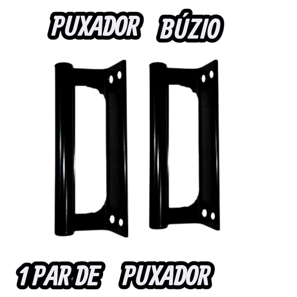 Puxador de Aluminio Buzio Porta Portão Correr Preto 150mm ( PAR)