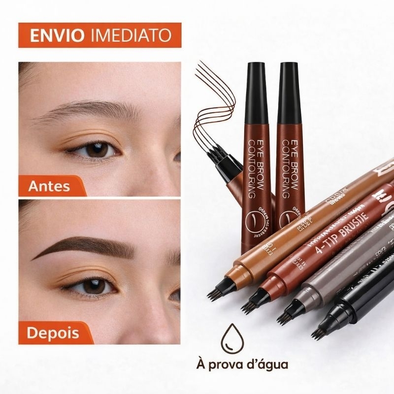 Caneta Para Sobrancelha/Barba Fio a Fio Preenche Falhas Efeito natural A prova d'água Não borra em Oferta na Shopee