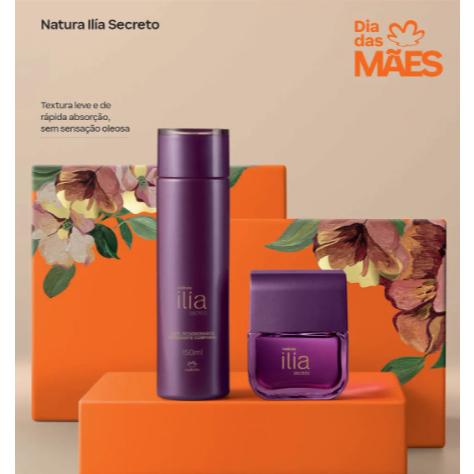 Kit Presente Perfume Deo Parfum 50 ml Leite Desodorante Hidratante 150 ml Natura Ilía Secreto Natura Original em Oferta na Shopee