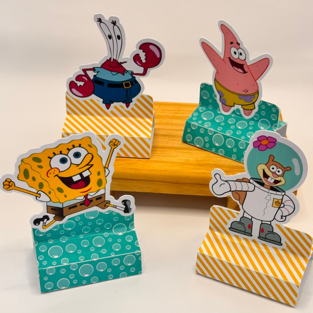 20 porta bis SEM NOME de PRONTA ENTREGA lembrancinha de aniversário porta doces tema esponja bob personalizado M