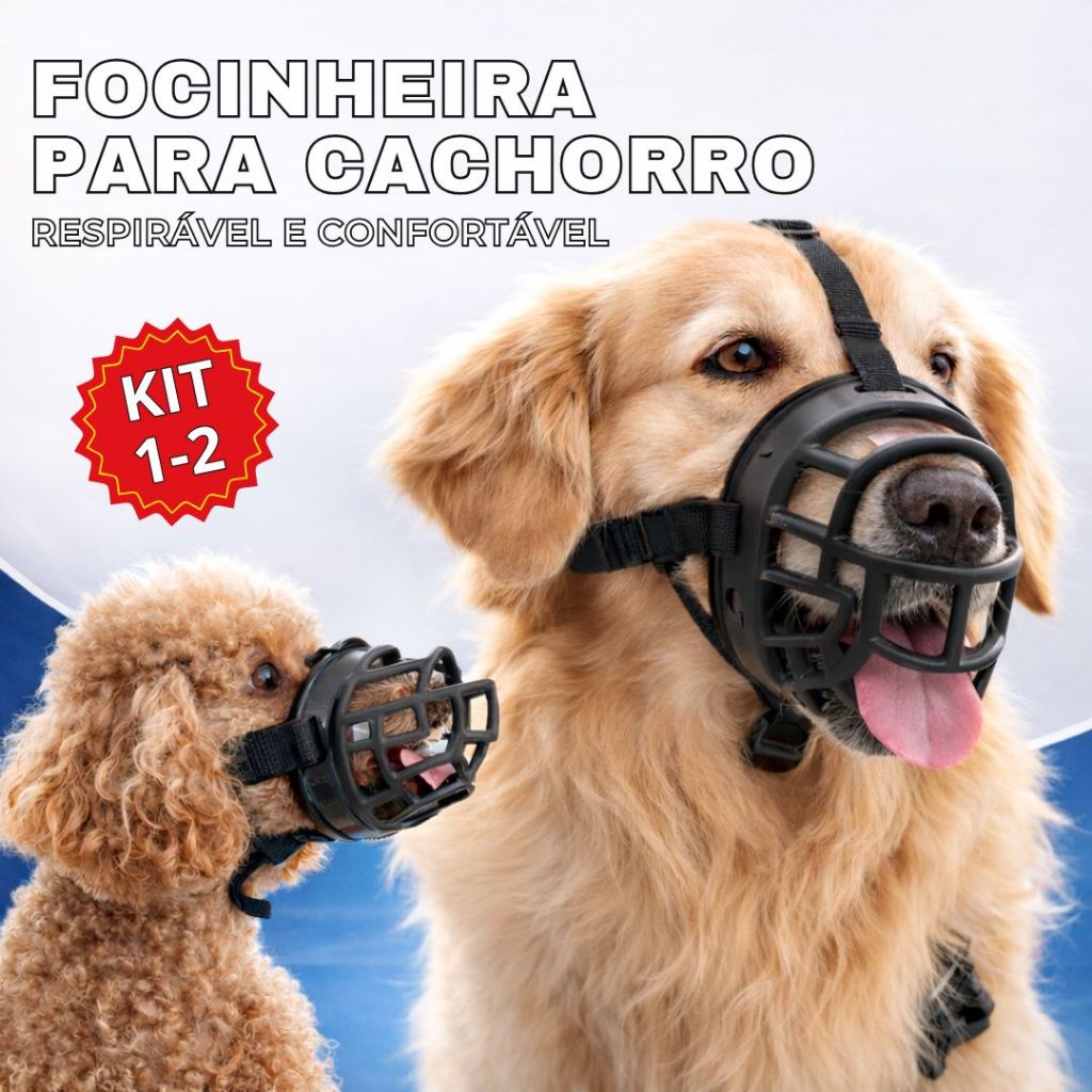 Focinheira Ajustável de Silicone Macia Respirável para Cães de Porte Médio e Grande Cor Preta em Oferta na Shopee