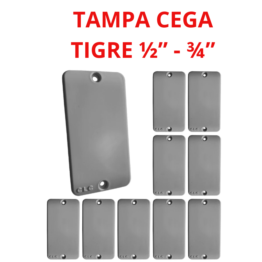 Kit 3 Tampa Condulete PVC 1/2-3/4 Cinza Cega Tigre