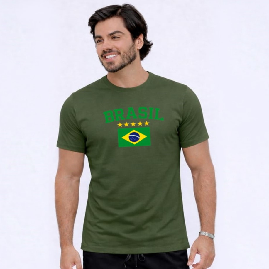Camiseta do Brasil Copa Do Mundo de Futebol 2026 Camisa Verde e Amarela Unissex