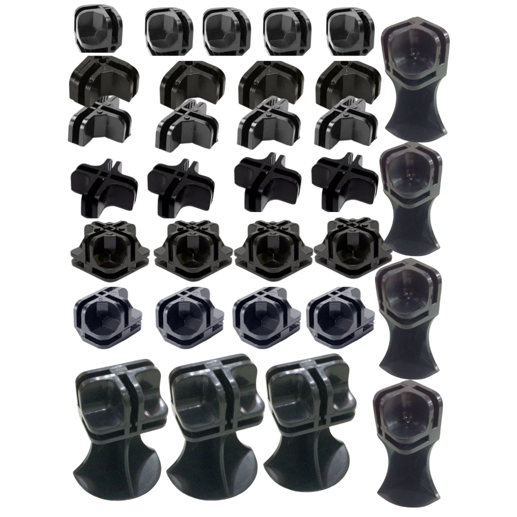 Kit 66 conectivos + 22 pés conectivos - conectivo para telas aramadas, vidros