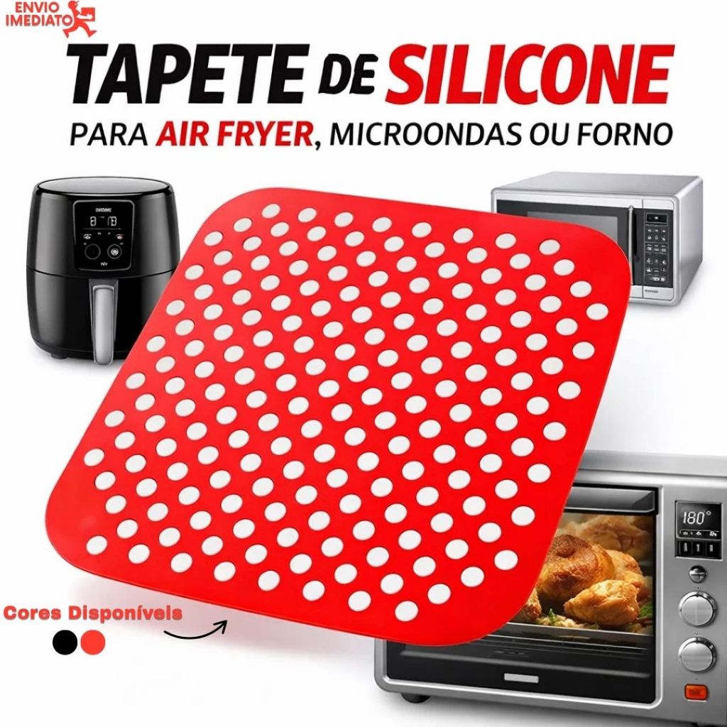 Forro Reutilizável para Air Fryer Quadrado Silicone Universal