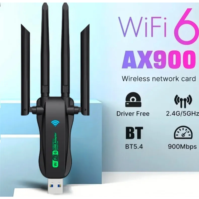 Adaptador receptor Wi-Fi6+ Bluetooth Gamer Fix Legion  USB 3.0 Dual Band 5g p Pc 3x mais Rápido