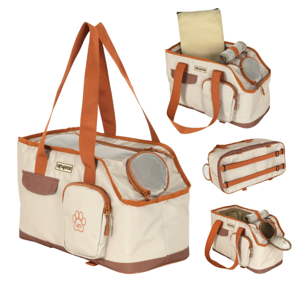 Bolsa Transporte Carregar Pet Gato Cães Espaçosa Estilosa Dobrével Almofadada Leve Permitido Aéreo