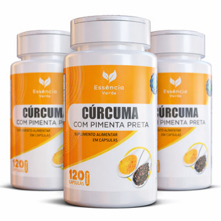 Curcuma 120 Capsulas com P. preta legitima 100% Pura / Envio Imediato