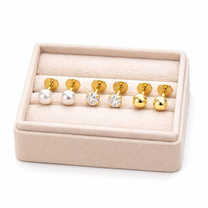 Brinco para Bebê Antialérgico Brinco Infantil Tarraxa Baby  Banhado a Ouro 18k em Oferta na Shopee