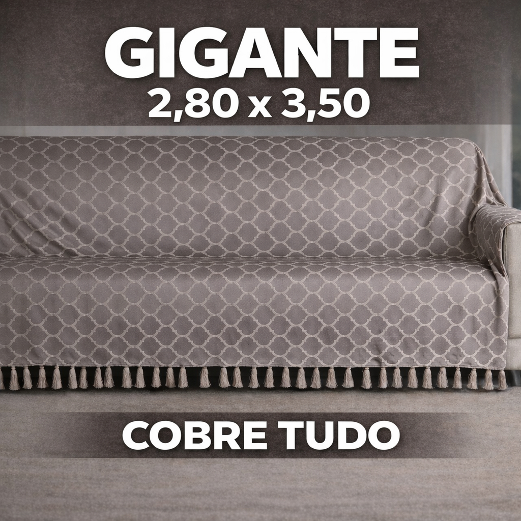 Manta Para Sofá Gigante 2,80x3,50 Jacquard Premium Cobre Tudo 3 e 4 Lugares