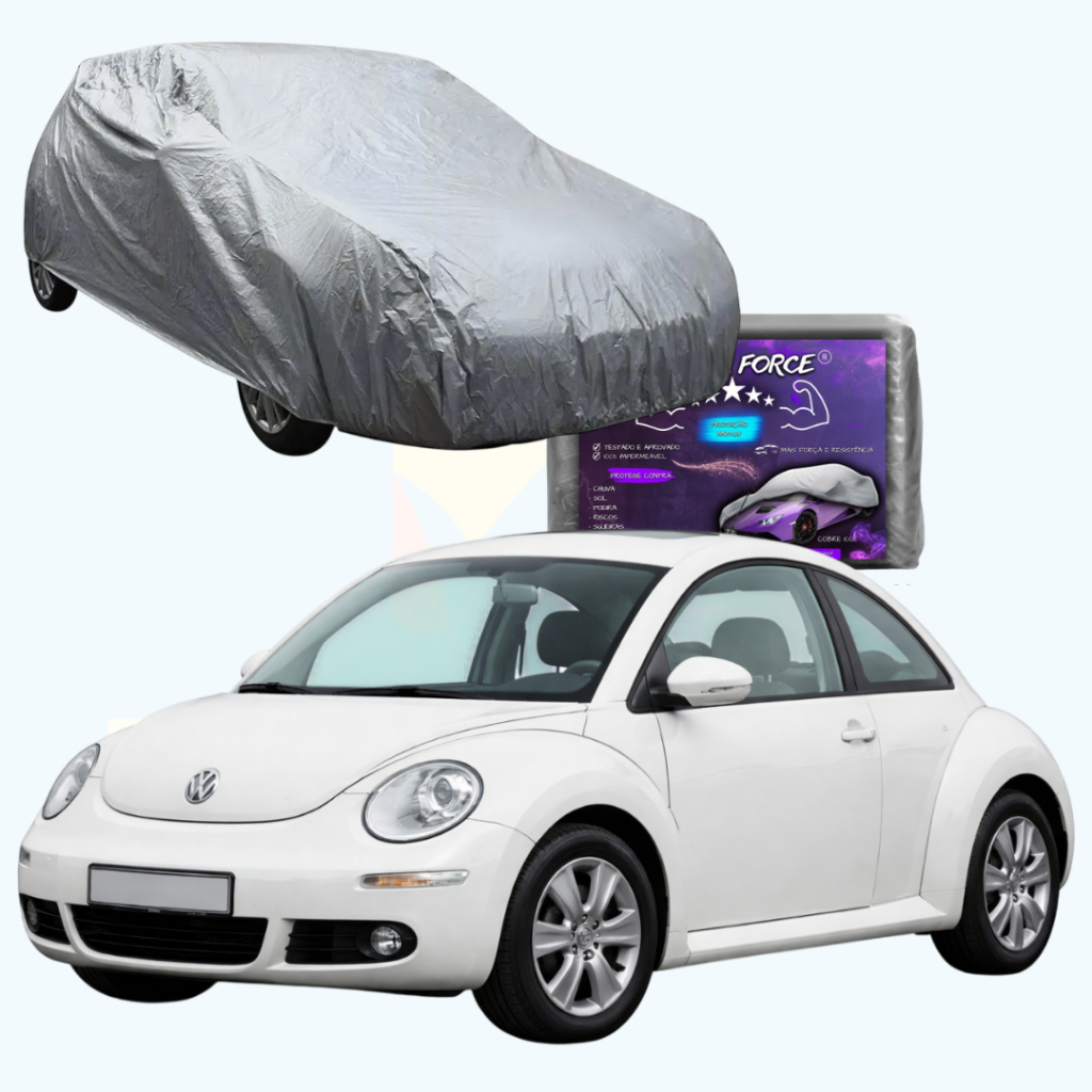 CAPA PARA COBRIR CARRO VOLKSWAGEN NEW BEETLE 1999 A 2010 FUSCA NOVO IMPERMEÁVEL, COM FORRO E SEM FORRO;