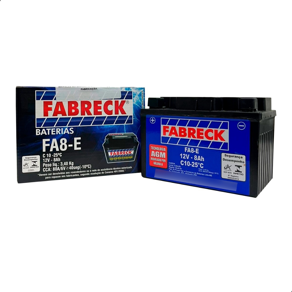 Bateria Fabreck  12V 8ah C10-25 Cb 500 Shadow Ninja 250 CBR 600 900 1000