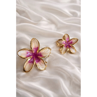 Kit 2 Prendedores de cabelo de Flor metal revestimento dourado cores primavera  linha exclusiva cores vibrantes 1 G 1M em Oferta na Shopee