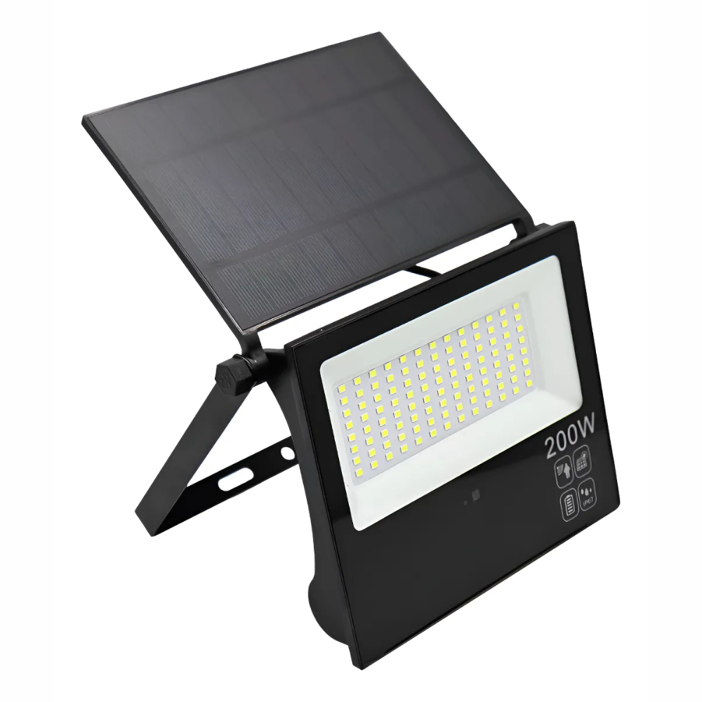Refletor Solar LED Até 400W IP66 6500K Fotocélula Com Sensor De Movimento Placa Integrada