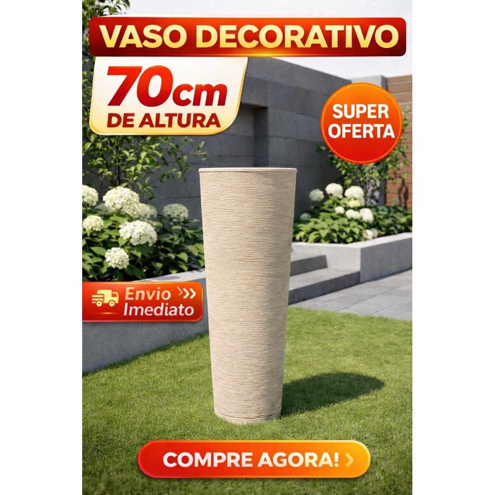 Vasos de polietileno para plantas decorativo Coluna Texturada Ibiza em Oferta na Shopee