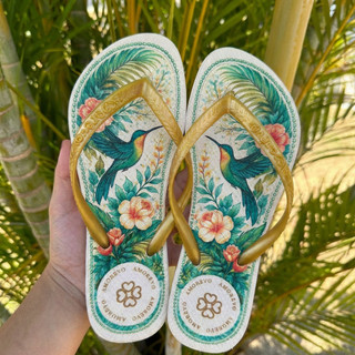 Chinelo Feminino Estampado Amorevo Alta Qualidade Macio Confortável Antiderrapante Dia a Dia