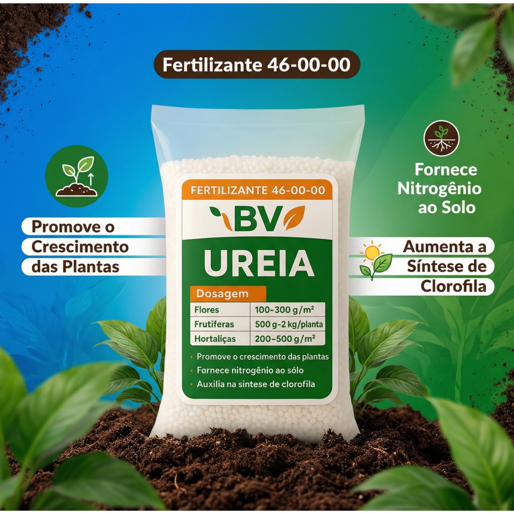 Ureia Fertilizante Adubo Granulado Rico Em Nitrogênio Para Plantas Flores Gramados E Hortas