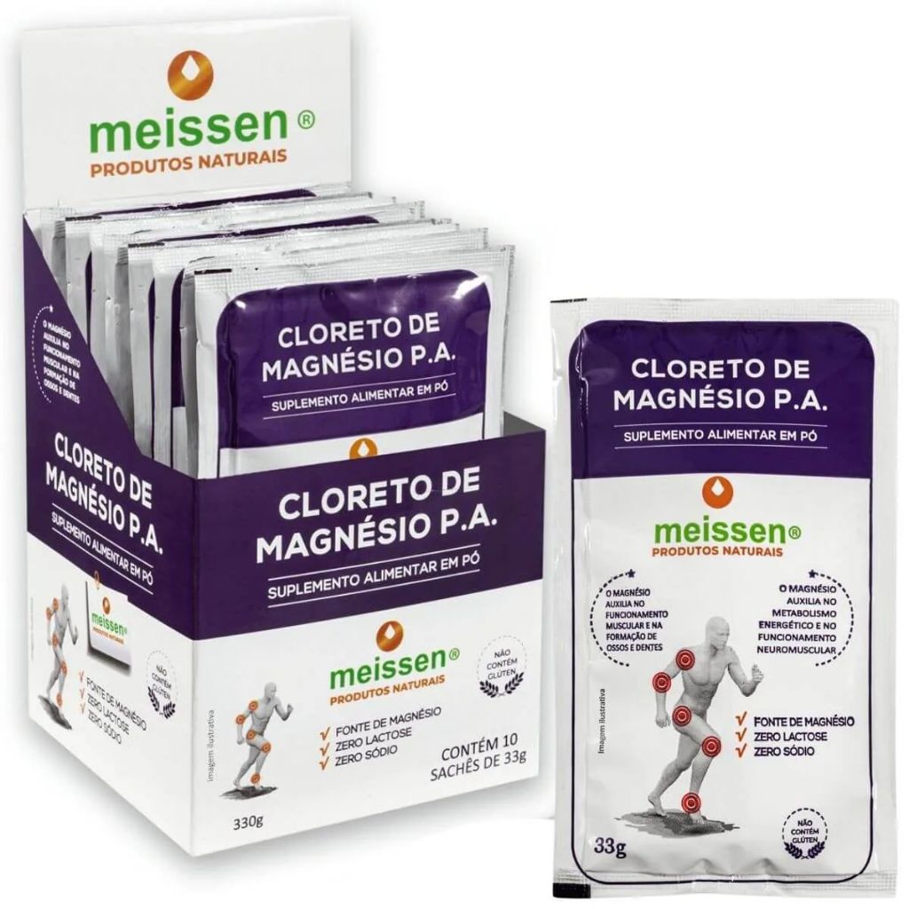 Cloreto de Magnésio P.A Display com 10 sachês de 33g cada Meissen Original