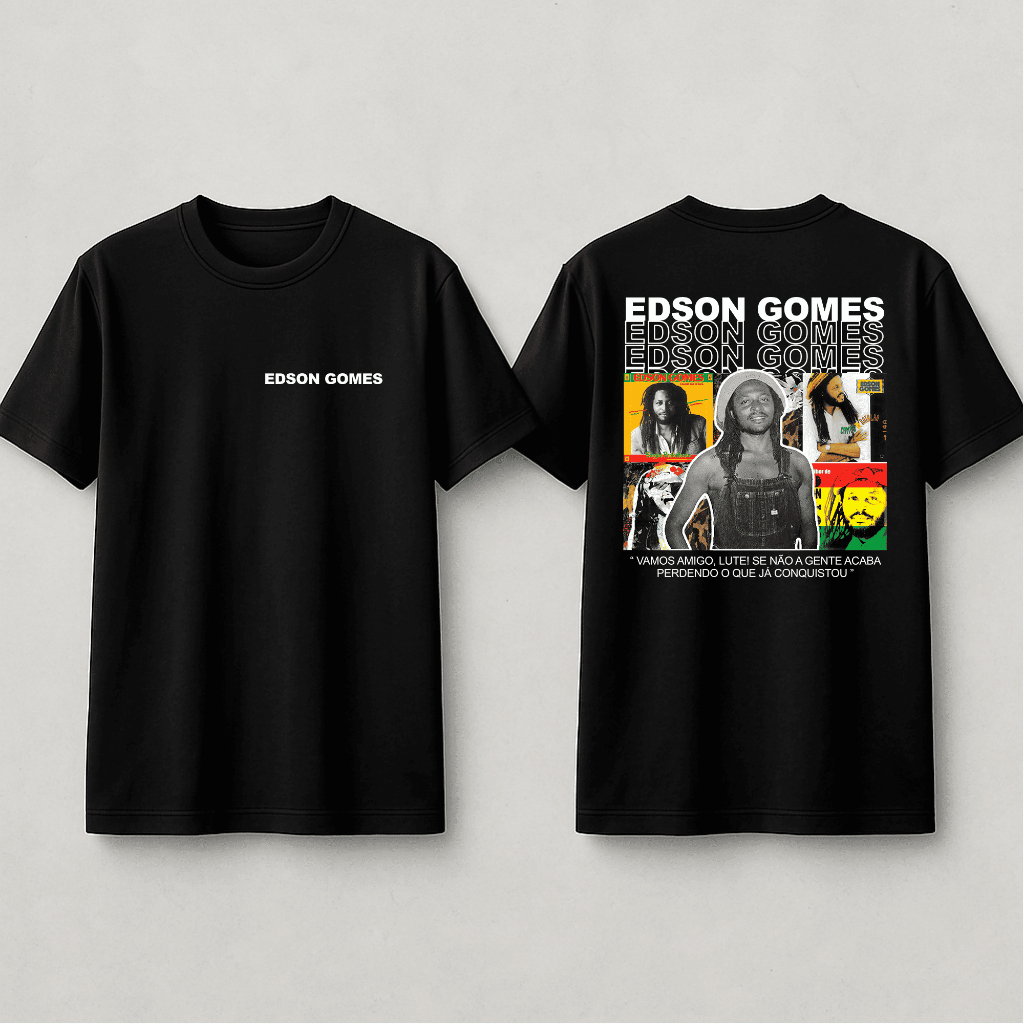 Camisa Camiseta Edson Gomes Reggae Vamos Amigo Lute Acorde Brasileiro Frase 402