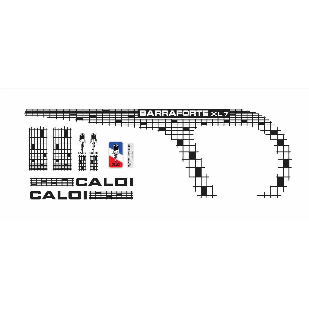 Adesivos Bicicleta Caloi Barra Forte XL7 1987 Preto