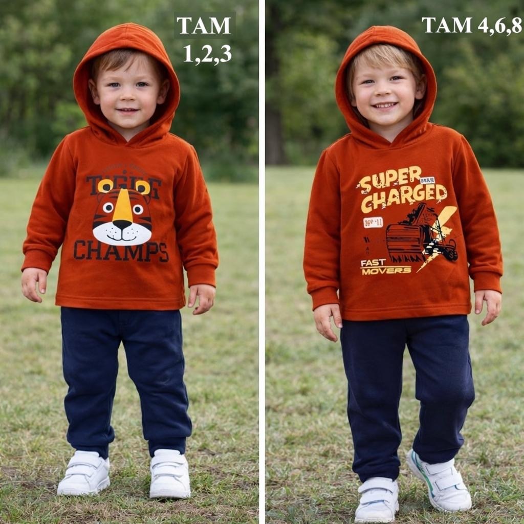 Conjunto de moletom com capuz para inverno, frio meia estação tamanhos 1 ao 8