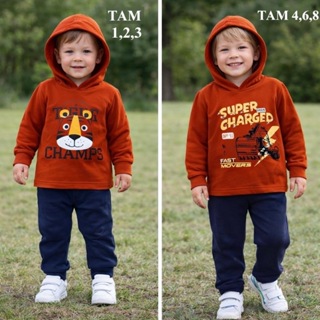 Conjunto de moletom com capuz para inverno, frio meia estação tamanhos 1 ao 8 em Oferta na Shopee