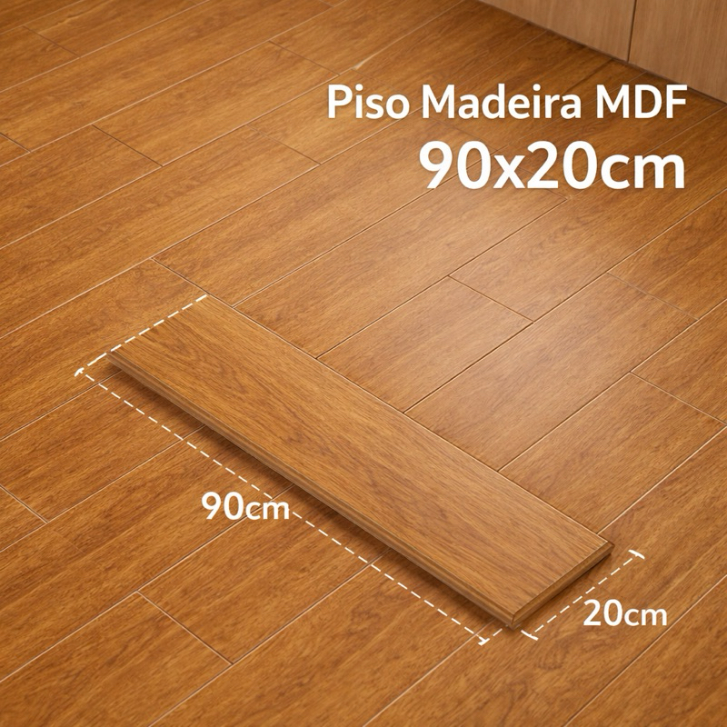 Kit 5 Até 50 Piso MDF 90x20 Decorativo | Efeito Amadeirado | Fácil Instalação | Ambiente Moderno