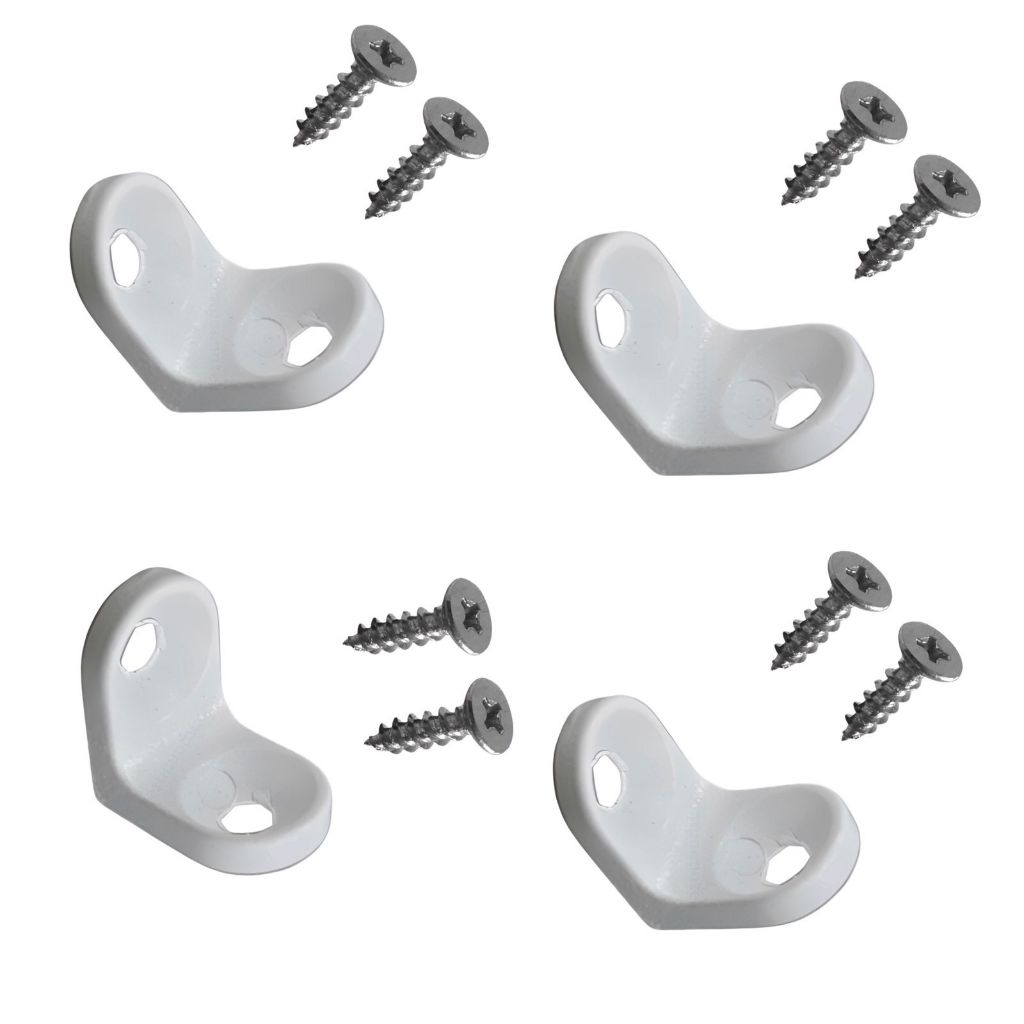 Suporte Prateleira Cantoneira Niquelada Preto Branca Maciça 17x17 Com Parafusos - Kit 4 Peças — imagem 2 de 2