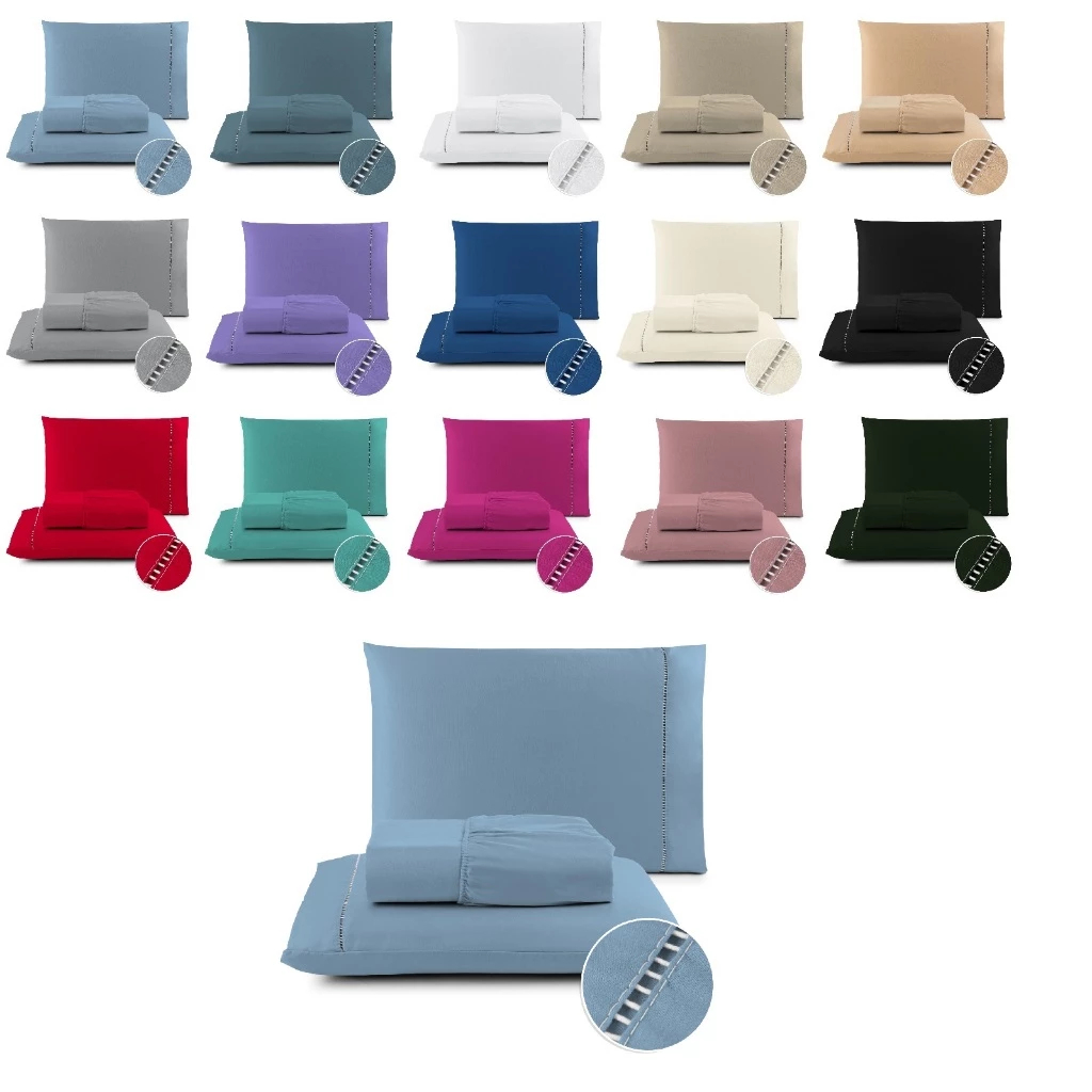 Jogo De Lençol com Elástico Micropercal 400 Fios + 2 Fronhas Ponto Palito | Jogo de Cama Macio e Confortável.