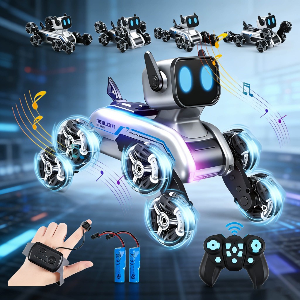 Cão robô inteligente controlado remotamente Veículo controlado remotamente 2.4G Robô musical com sensor de movimento
