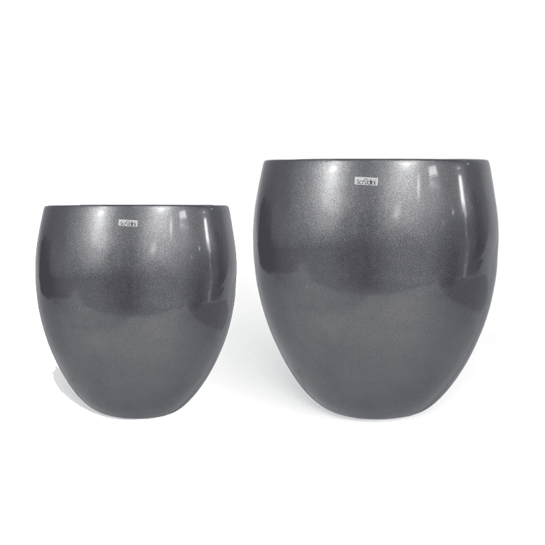 Vaso decorativo para casa, sala e jardim Vaso redondo Kit com 2 vasos modelo Pérola P e M
