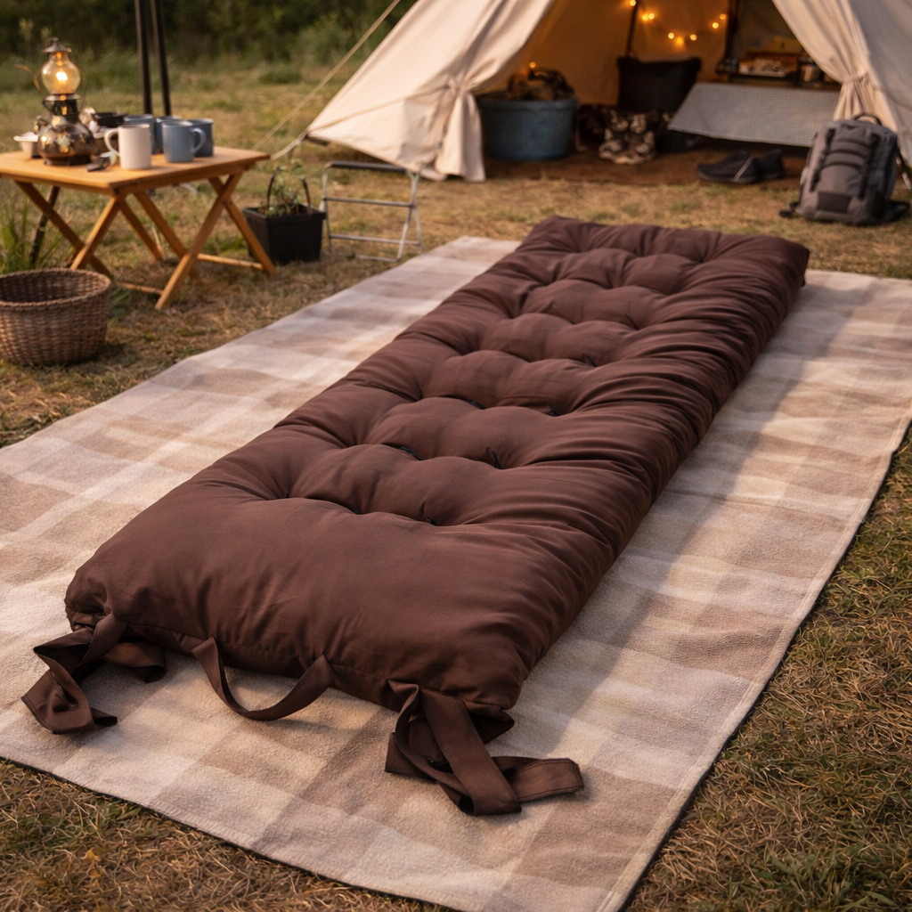 Colchonete Camping Dobrável Solteiro Grande com Alça de Transporte – Colchão Portátil Confortável em Oferta na Shopee