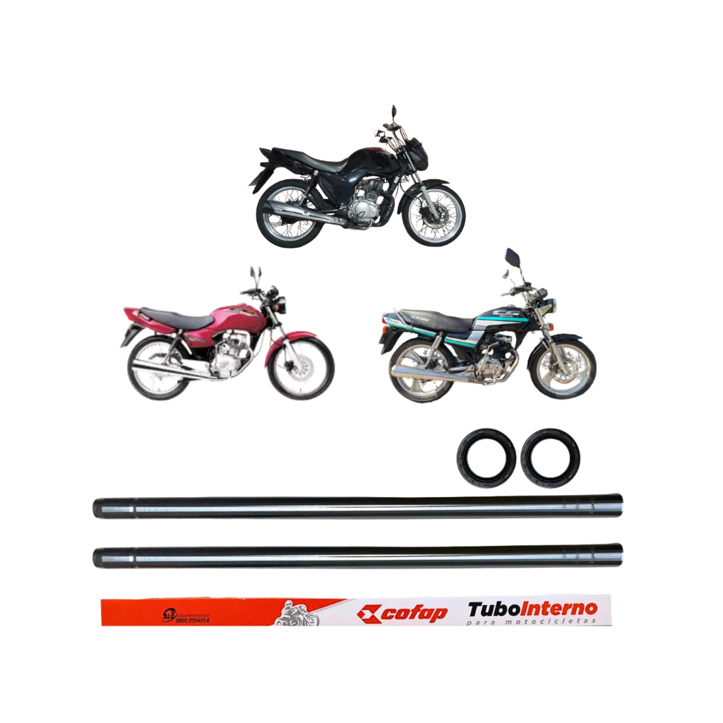Par Tubo Interno Cilindro Bengala Honda CG Titan Fan Today Cargo 125 1989 até 2018